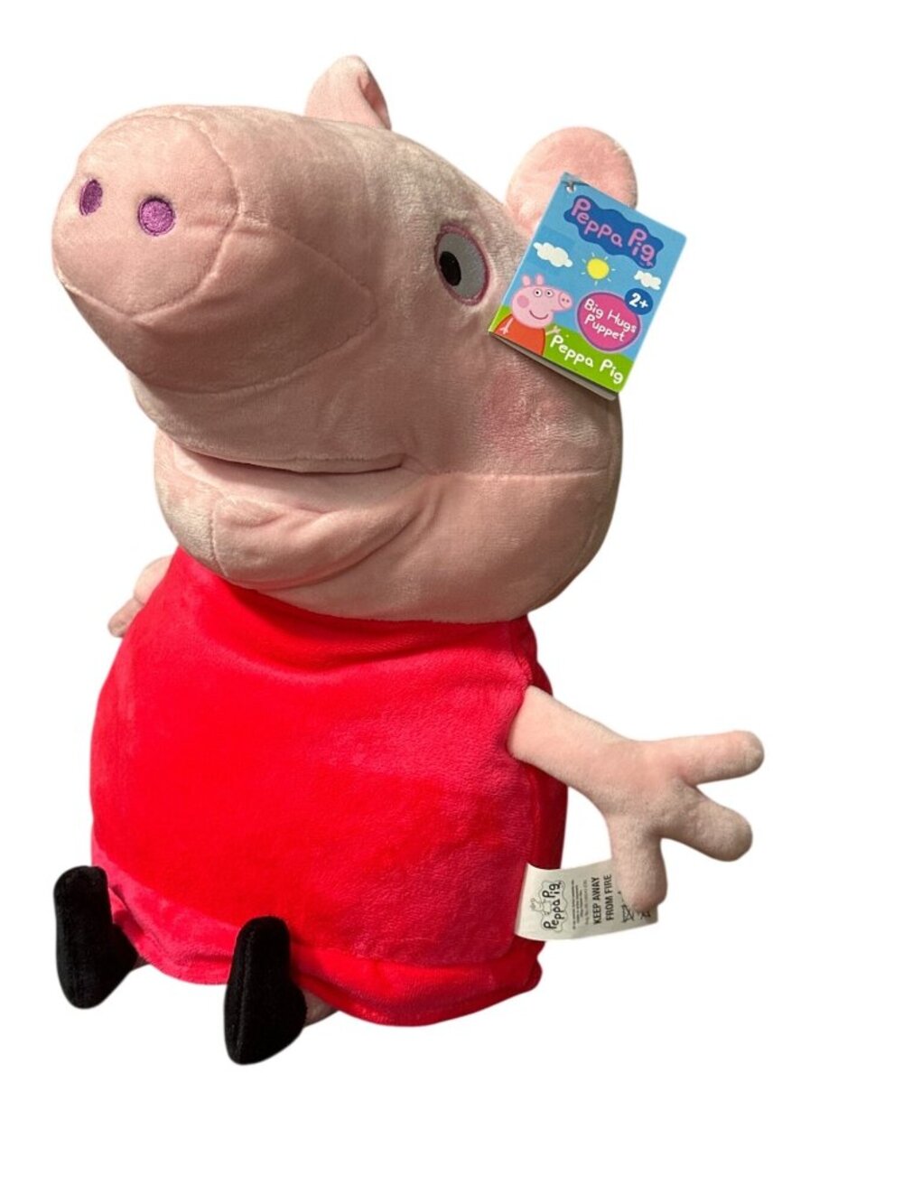 Peppa Pig Big Hugs Plush Puppet Toy For Kids Pink & Red Ages 2+